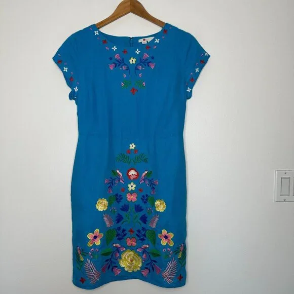 green emerald velvet dress Boden Girls Embroidered Tulle Dress in Red